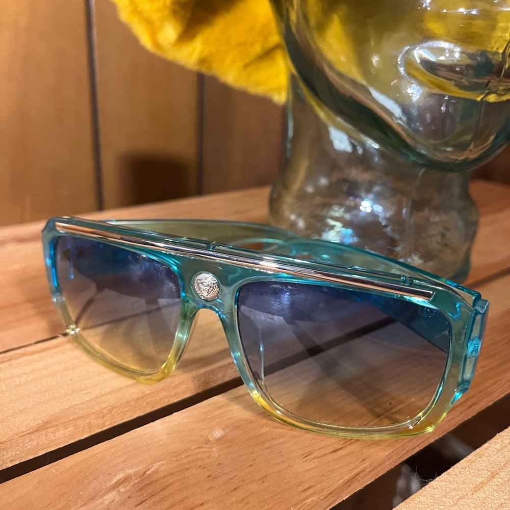 Turquoise/Yellow Color Fade Sunglasses